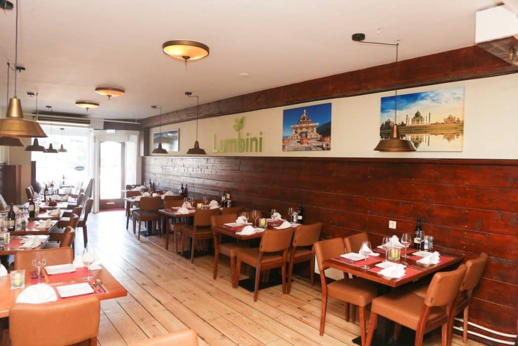 Dining room at Lumbini Restaurant in Amsterdam