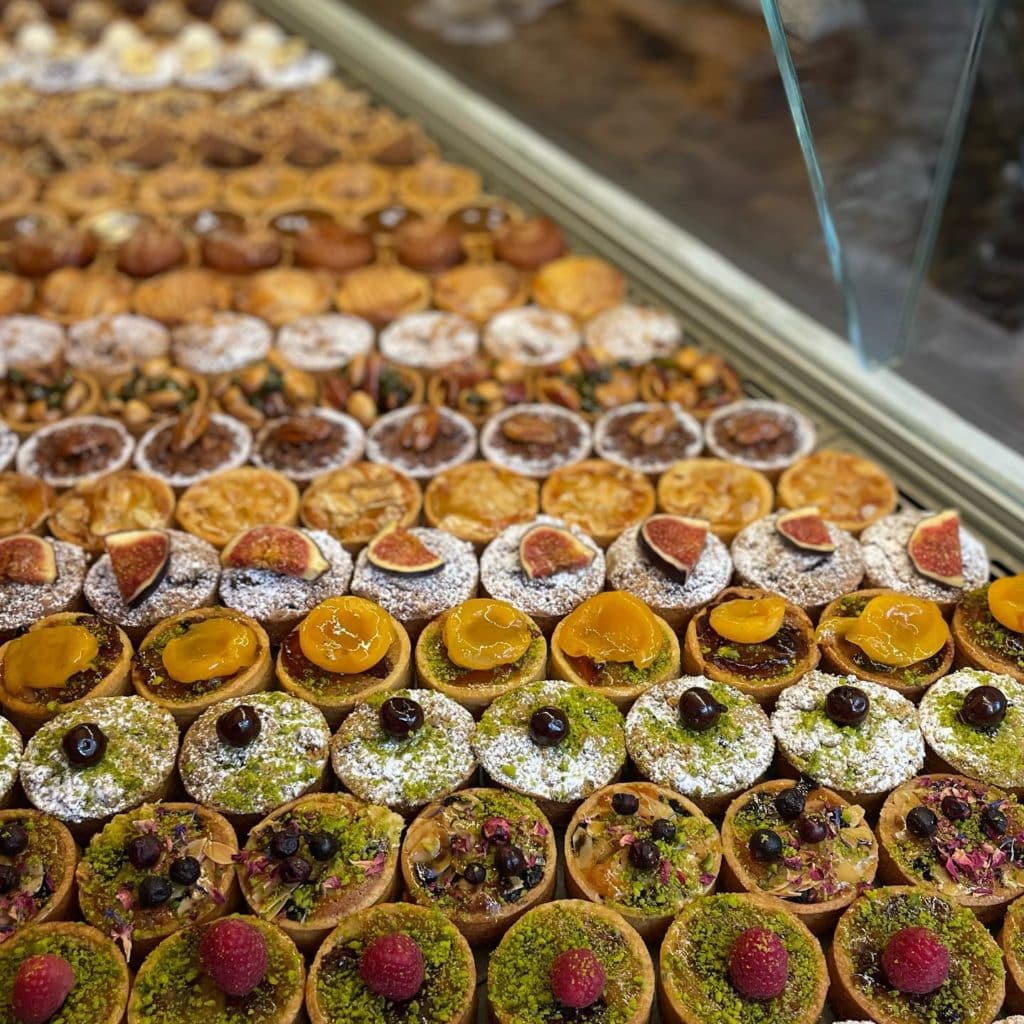 Patisserie on display at Petit Gateau in Amsterdam