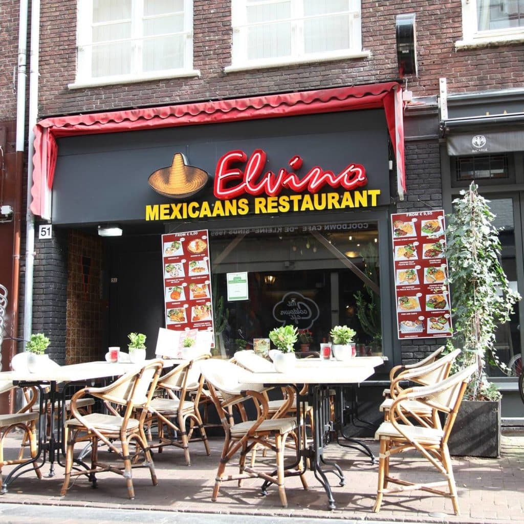 Exterior to El Vino Mexican Restaurant in Amsterdam