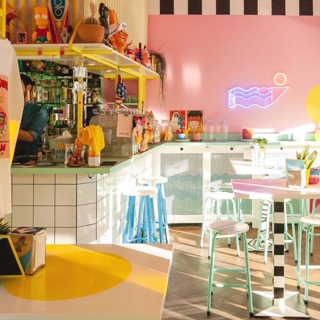 Pastel and quirky interiors at Local Dealer Food Inc. in Amsterdam